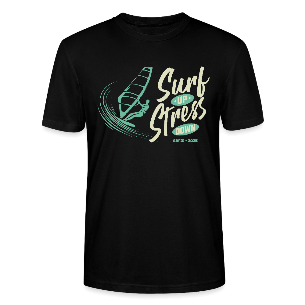Schwarzes Bio Windsurf T-Shirt für Damen & Herren – surf up
