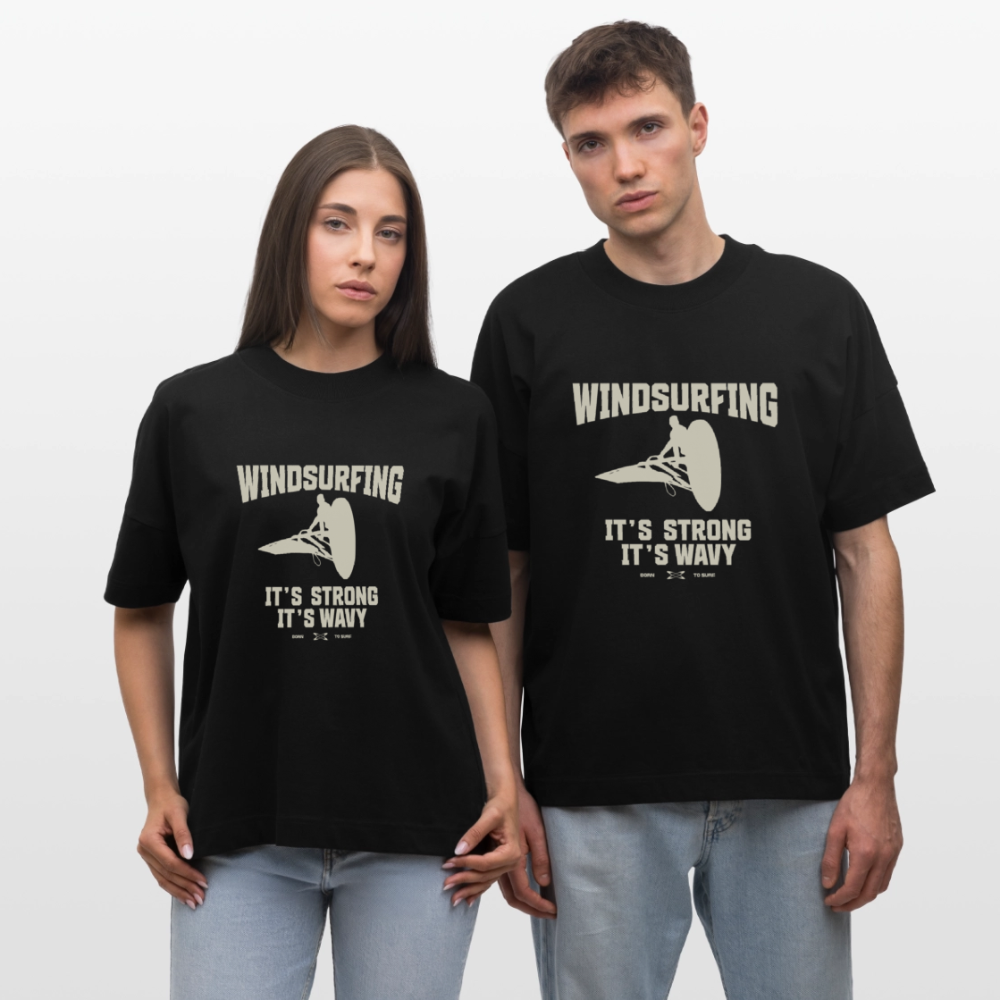 Unisex Oversize Bio-T-Shirt -wavy- - Schwarz