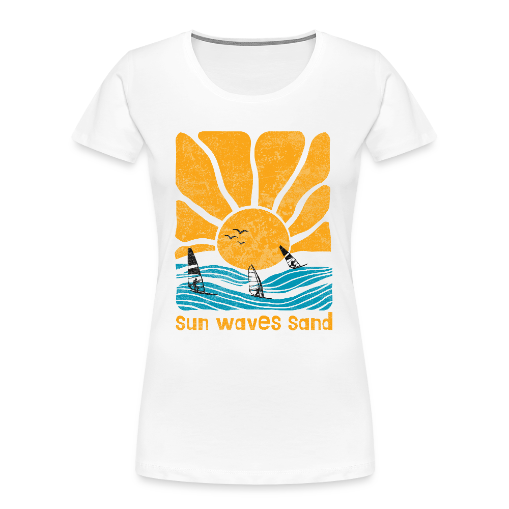 Frauen Premium Bio T-Shirt -sunny waves- - Weiß