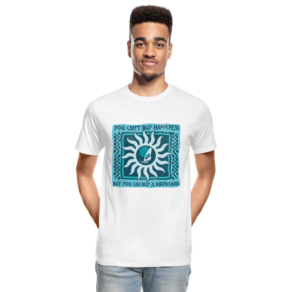 Männer Premium Bio T-Shirt -buy happiness- - Weiß