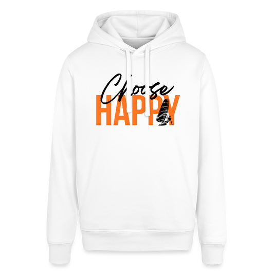 Unisex Bio-Hoodie-happy- - Weiß