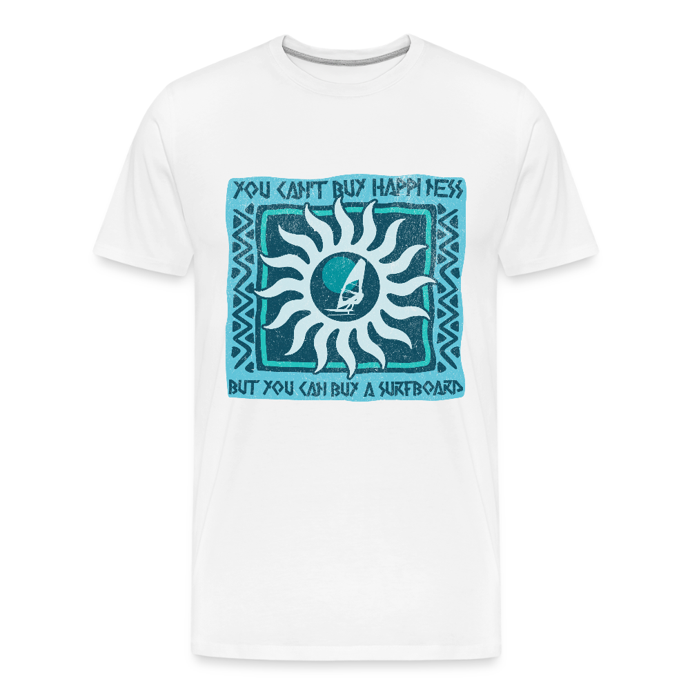 Männer Premium Bio T-Shirt -buy happiness- - Weiß