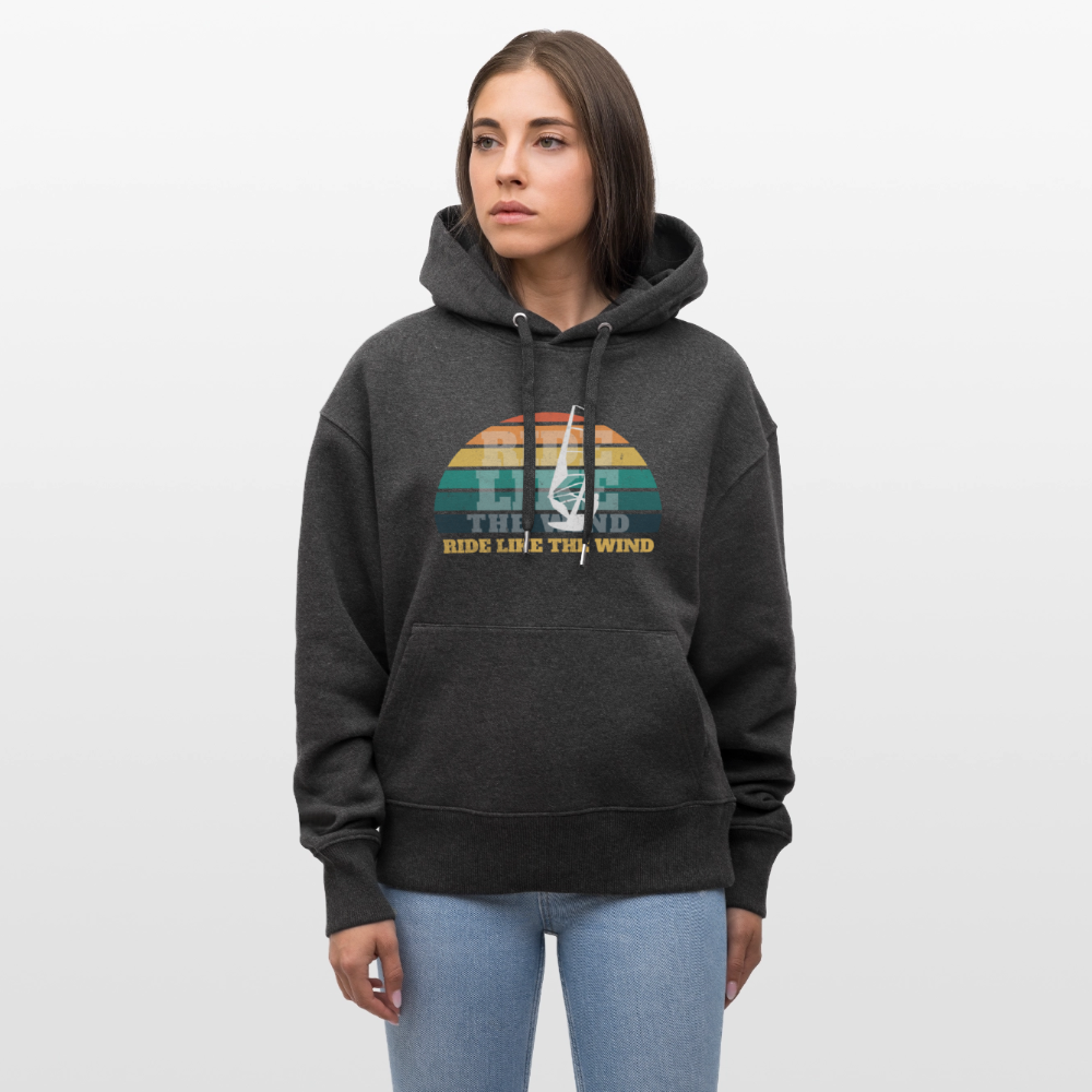 Unisex Relaxed Fit Hoodie -ride like the wind- - Dunkelgrau meliert