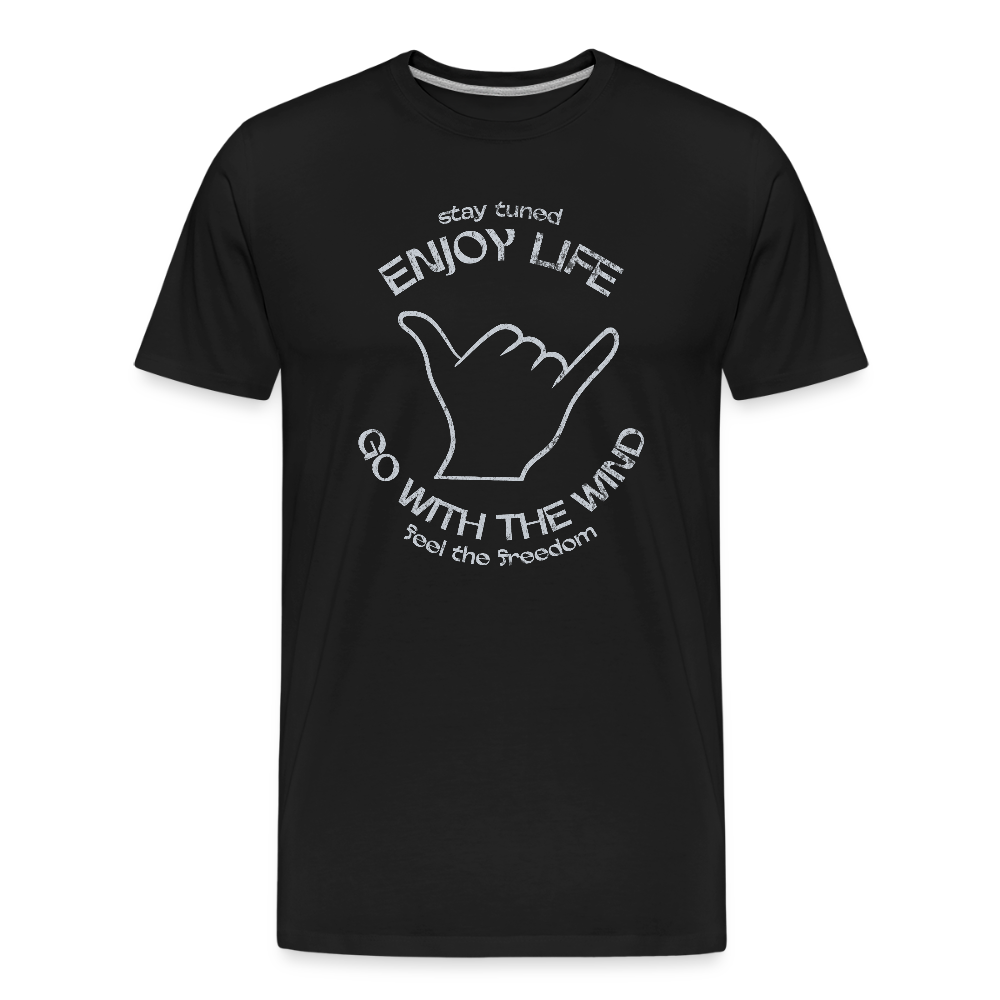Männer Premium Bio T-Shirt -enjoy life- - Schwarz