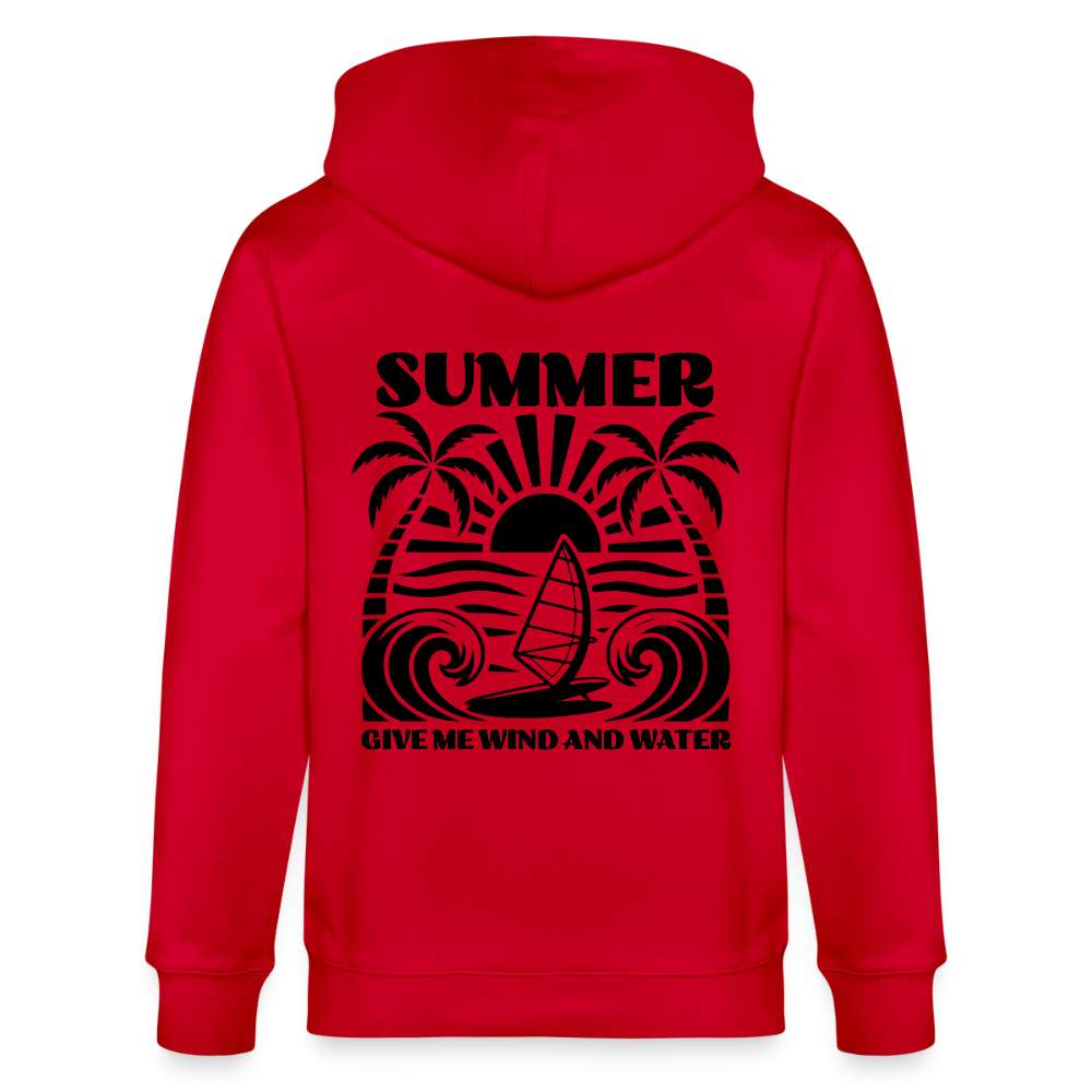 Safis Shop - Bio-Kapuzenjacke -give me wind and water- - Rot