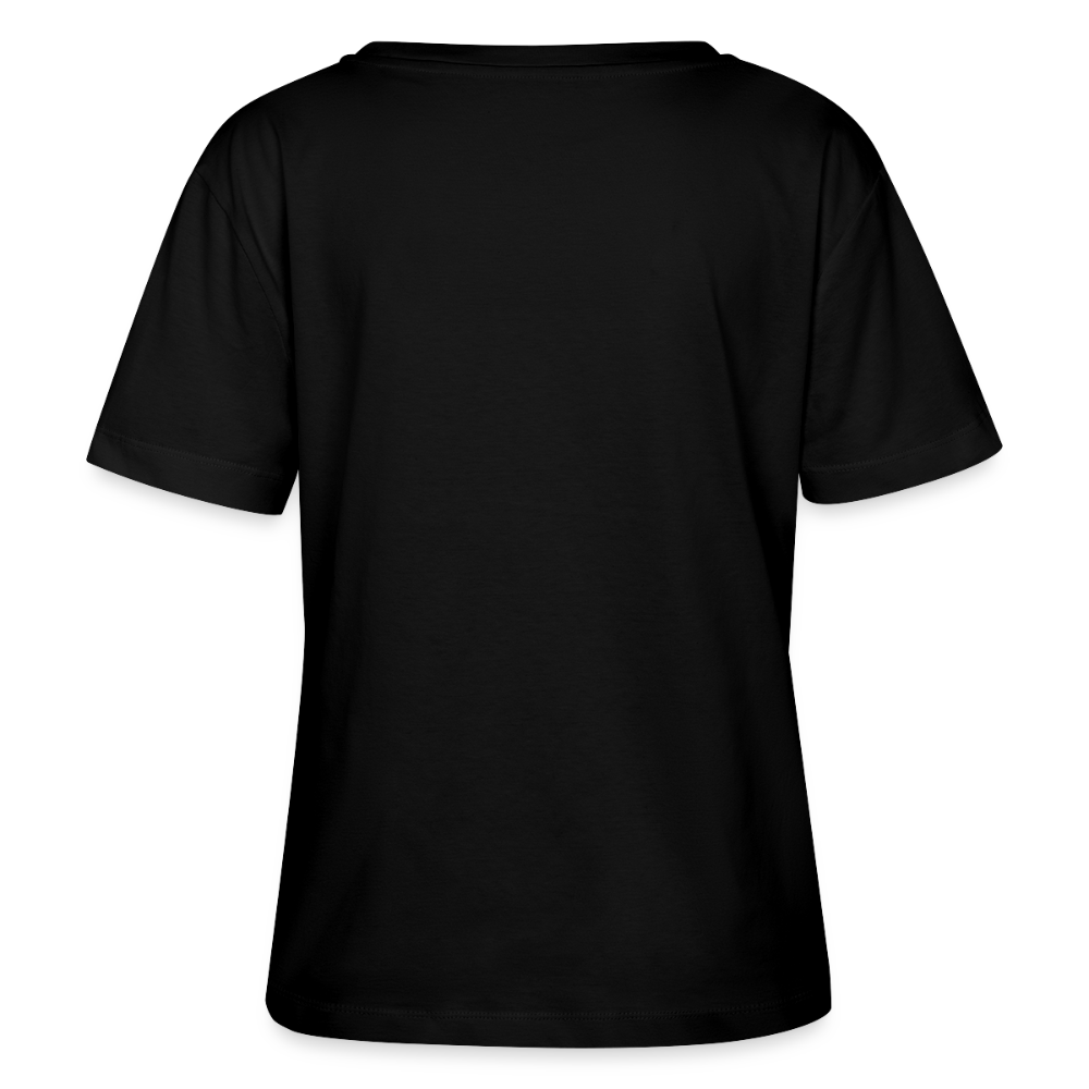 Relaxed Rundhals Frauen Bio-T-Shirt -Farbklecks- - Schwarz