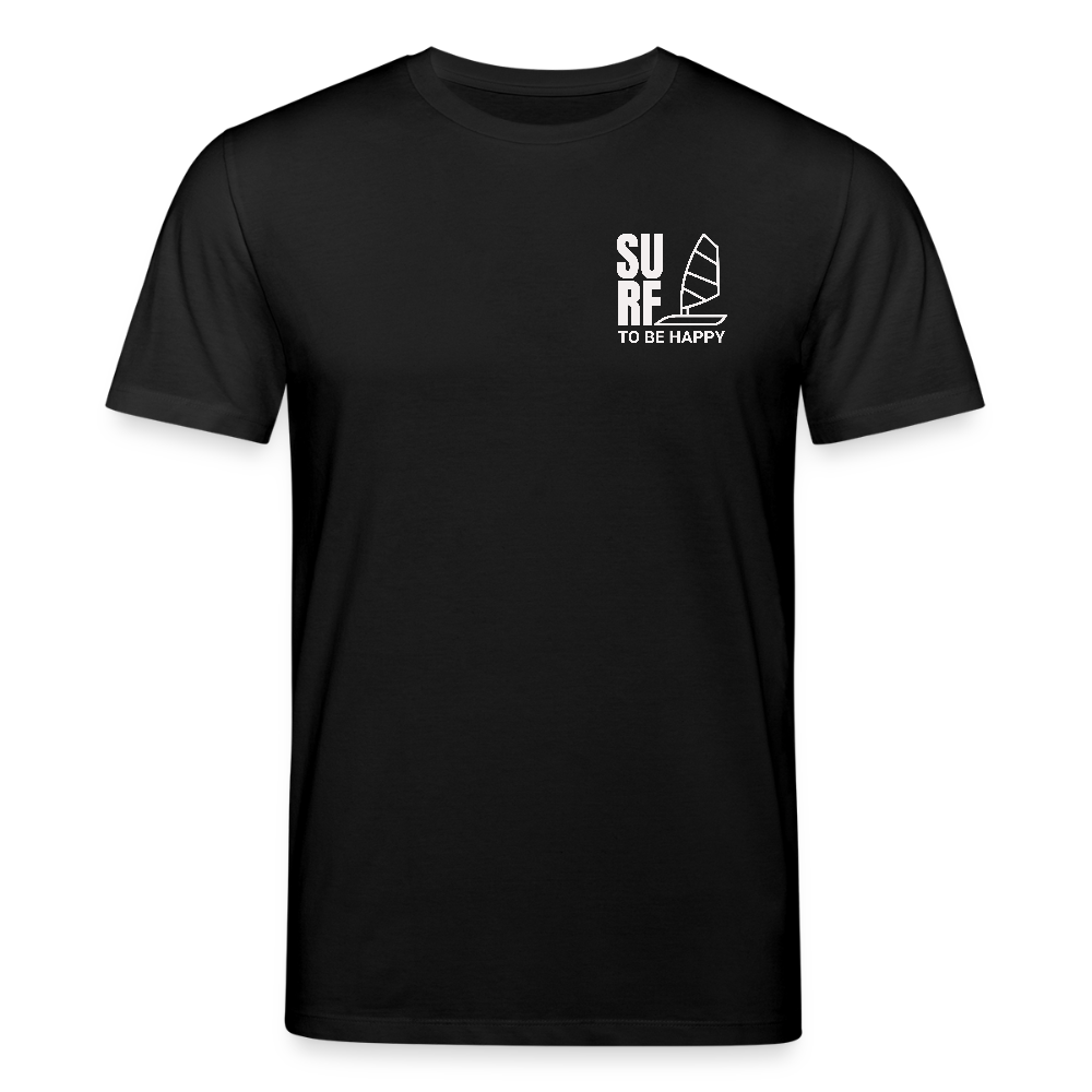 Männer Bio-T-Shirt -surf to be happy- - Schwarz