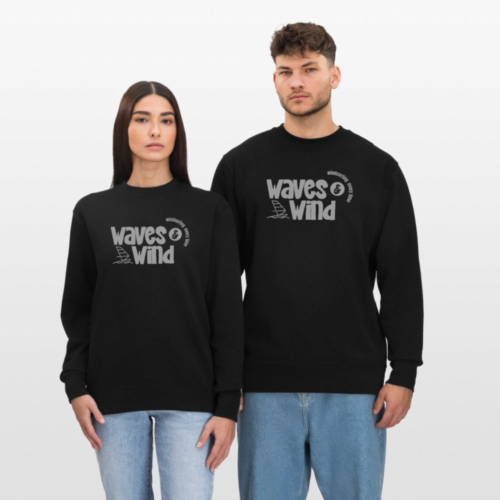 Männer Bio-Sweatshirt -waves & wind- - Schwarz