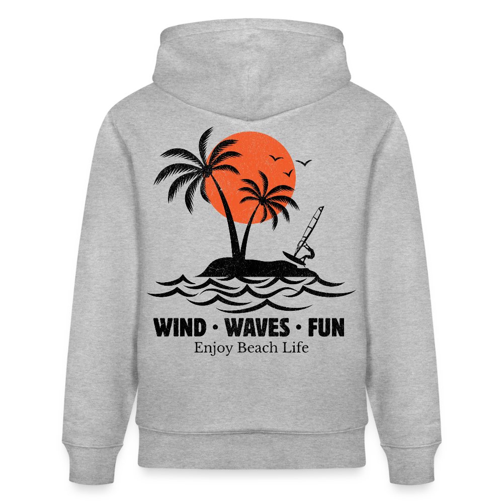Unisex Bio-Hoodie CRUISER -enjoy life- - Grau meliert