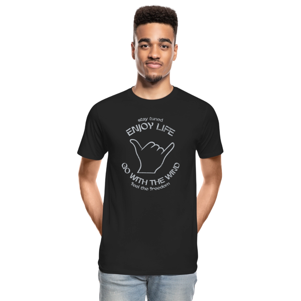 Männer Premium Bio T-Shirt -enjoy life- - Schwarz
