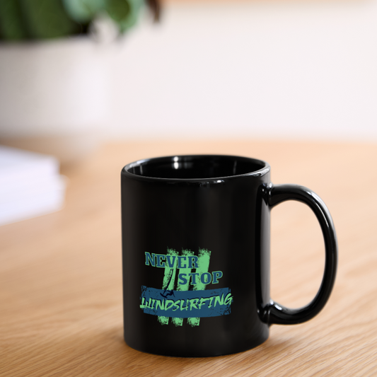 Tasse -never stop windsurfing- - Schwarz
