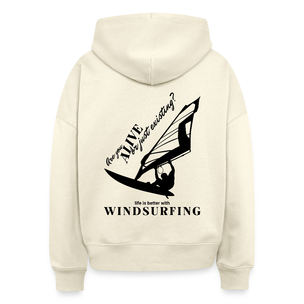 Windsurf Frauen Bio Hoodie -are you alive- - Weißgrau
