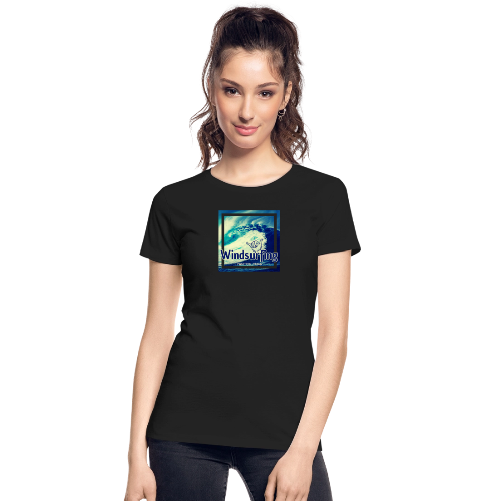 Frauen Premium Bio T-Shirt -positive vibes- - Schwarz