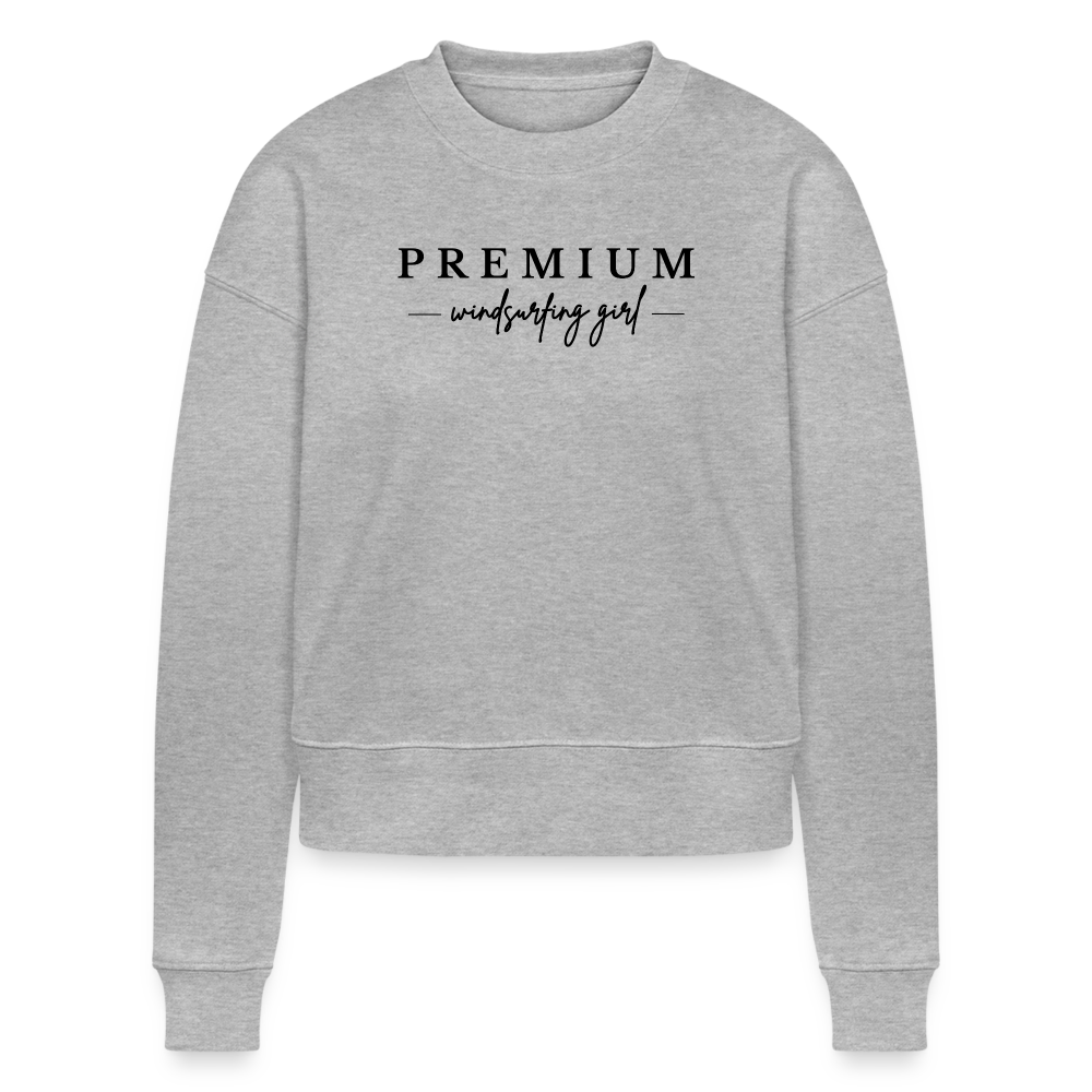 Cropped Frauen Bio-Sweatshirt -premium- - Grau meliert