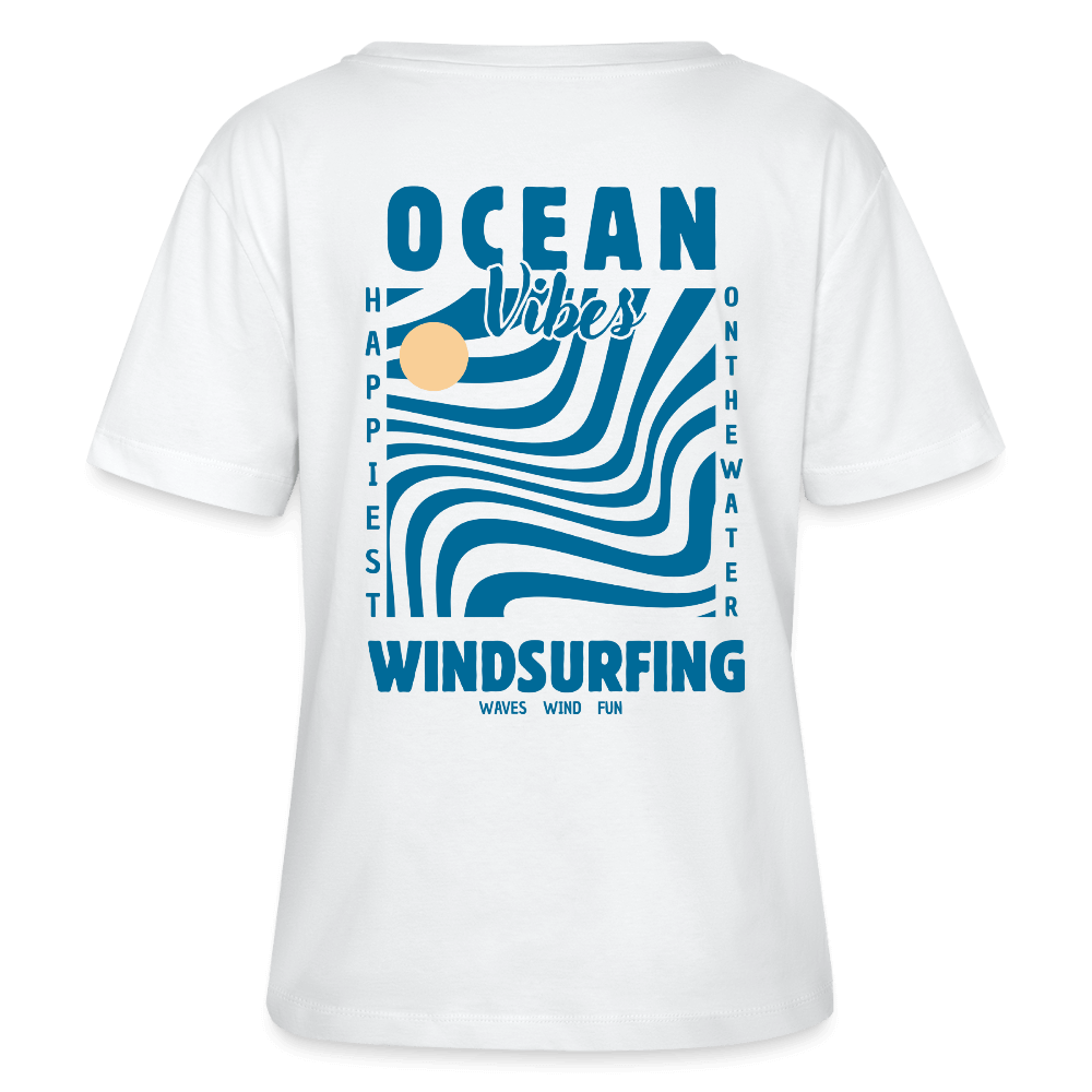 women's windsurfing t-shirts -happiest- - Weiß