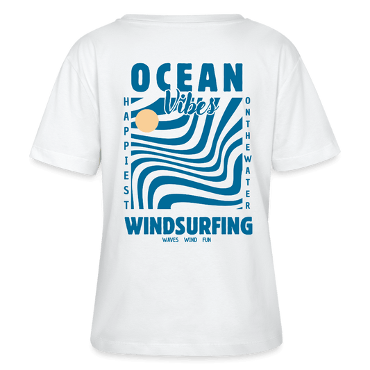 women's windsurfing t-shirts -happiest- - Weiß