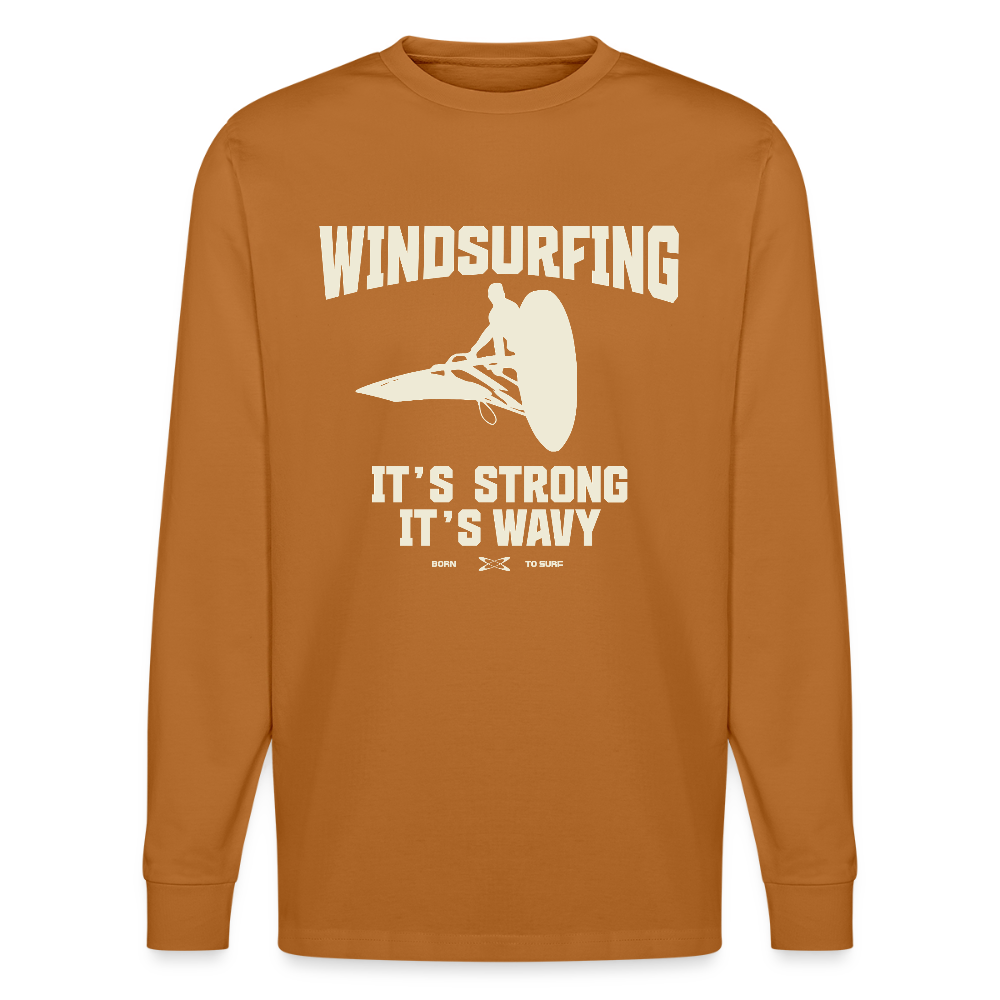Unisex Bio-Langarmshirt -wavy- - Herbstorange