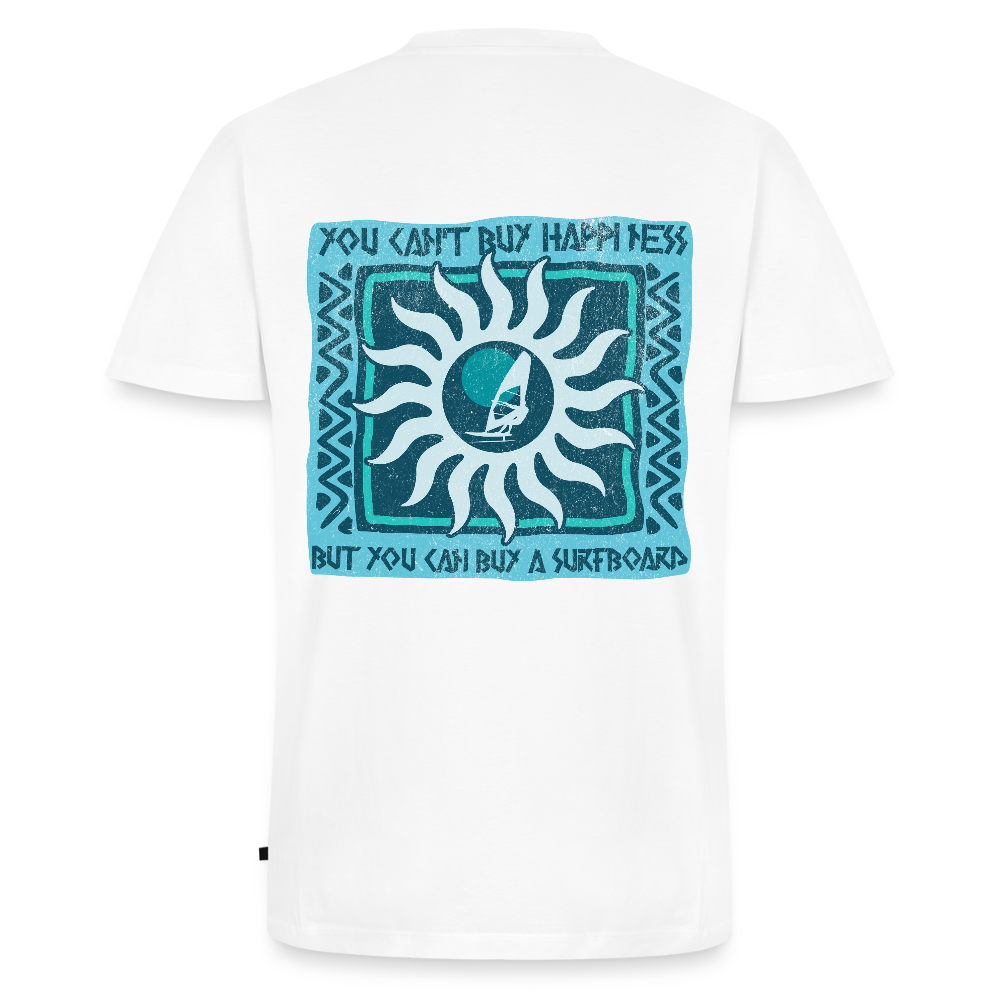 Männer Bio-T-Shirt mit V-Ausschnitt -buy happyness- - Weiß