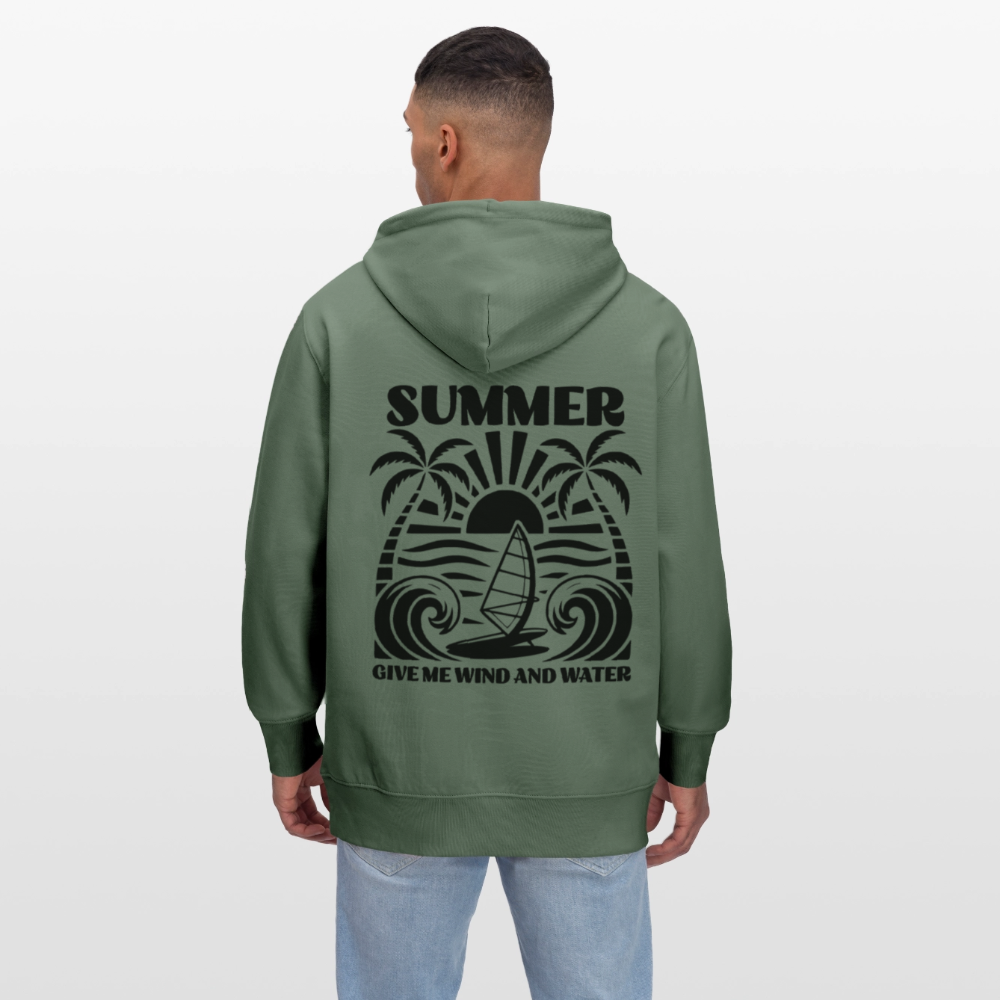 Unisex Bio-Hoodie CRUISER -give me wind and water- - Tanngrün