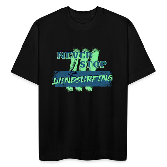Stanley/Stella Unisex Oversize Bio-T-Shirt -never stop windsurfing- - Schwarz