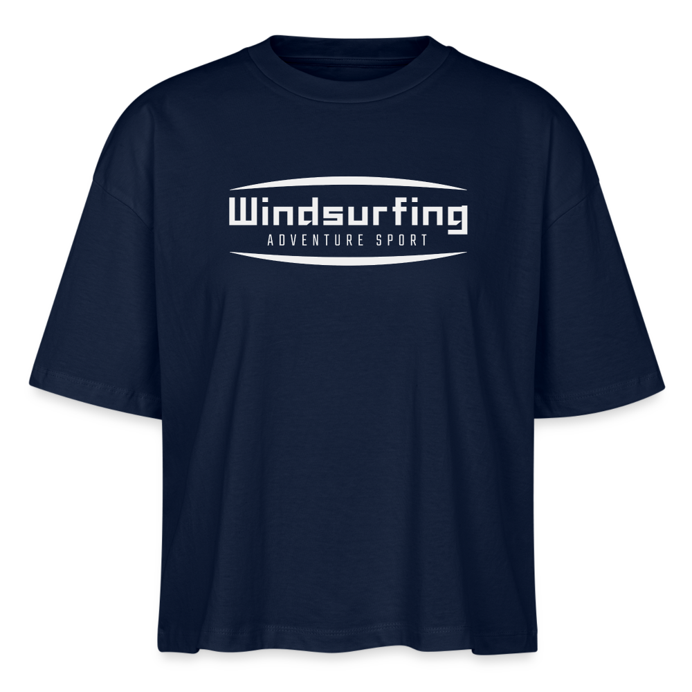 Frauen Boxy Bio-T-Shirt -adventure sport- - Navy