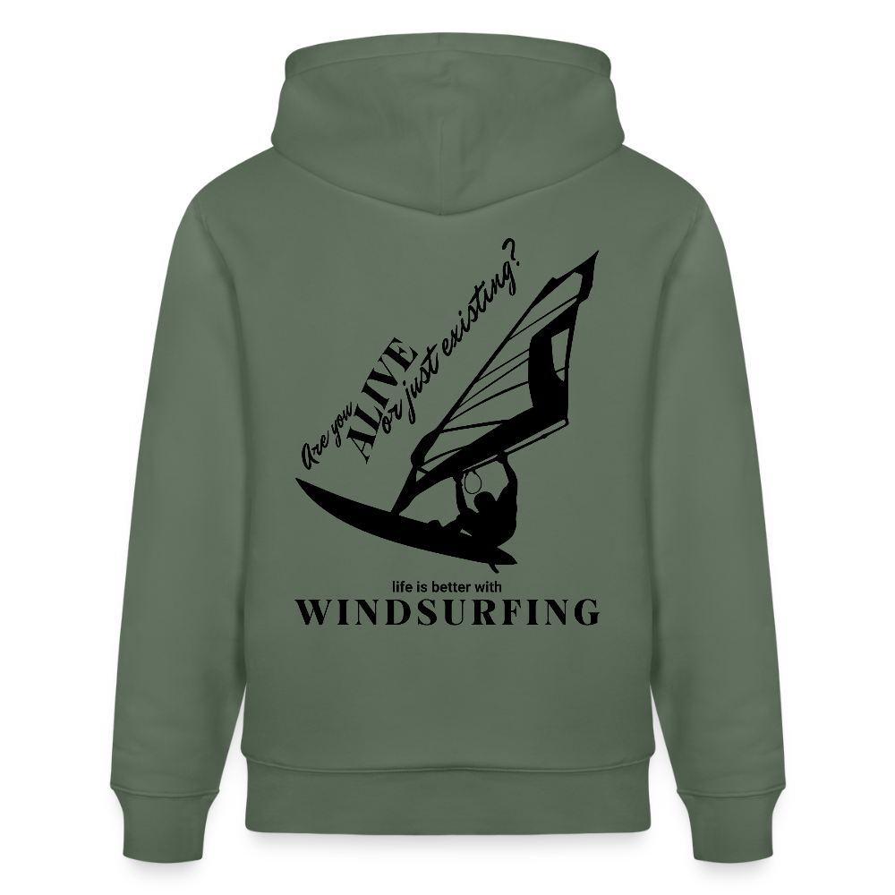 Windsurfer Hoodie CRUISER -are you alive- - Tanngrün