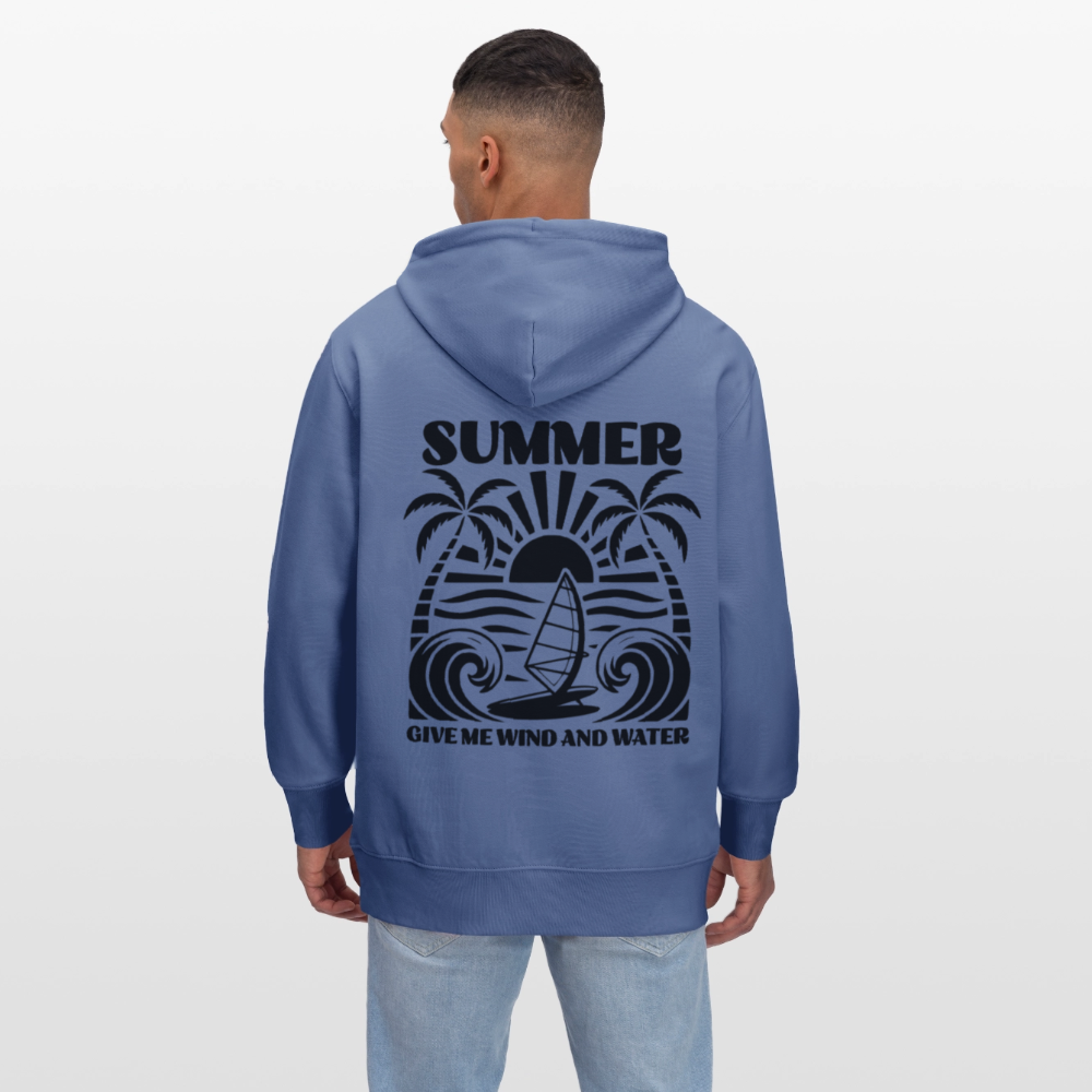 Unisex Bio-Hoodie CRUISER -give me wind and water- - Blau