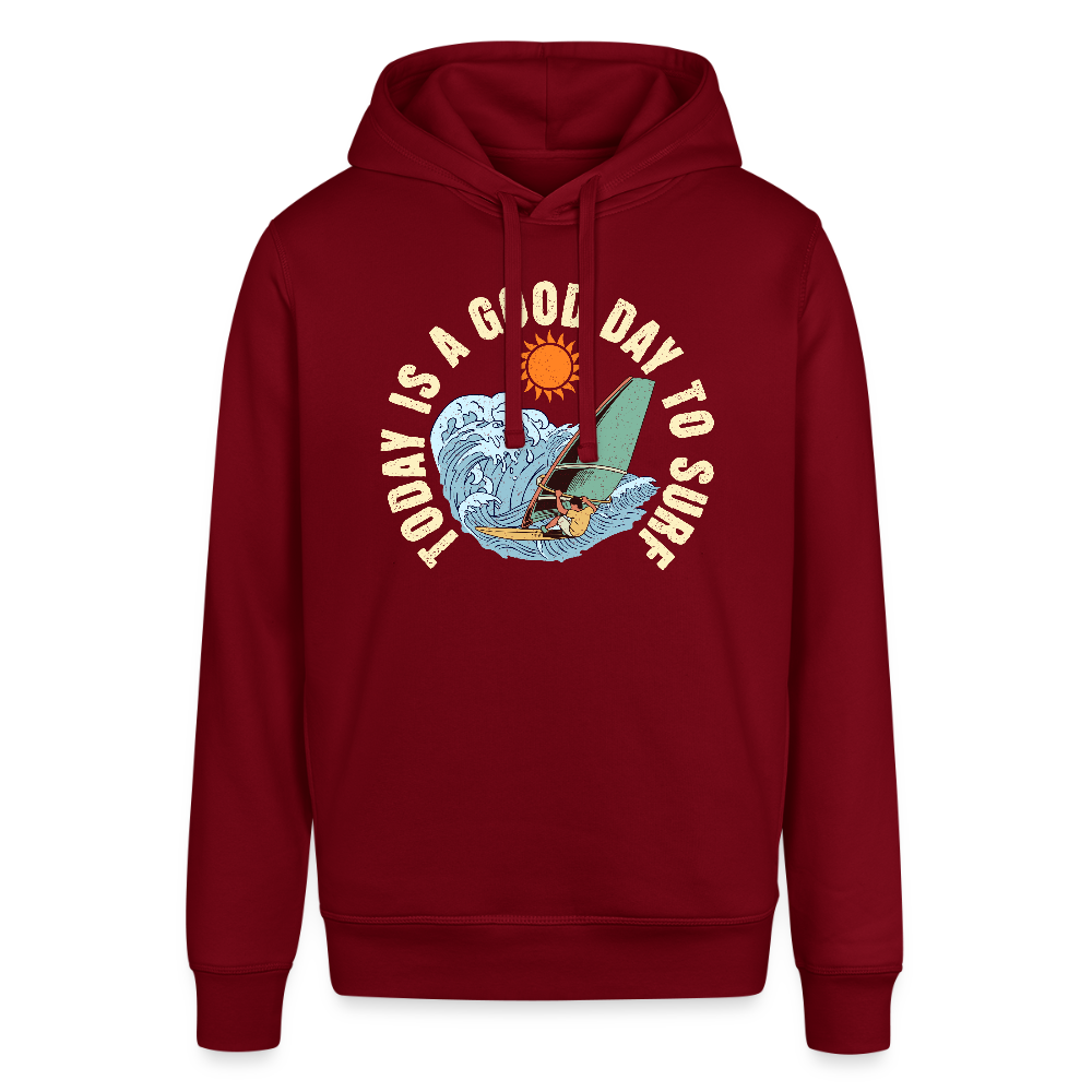 Unisex Bio-Hoodie -good day to surf- - Burgunderrot