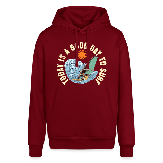 Unisex Bio-Hoodie -good day to surf- - Burgunderrot