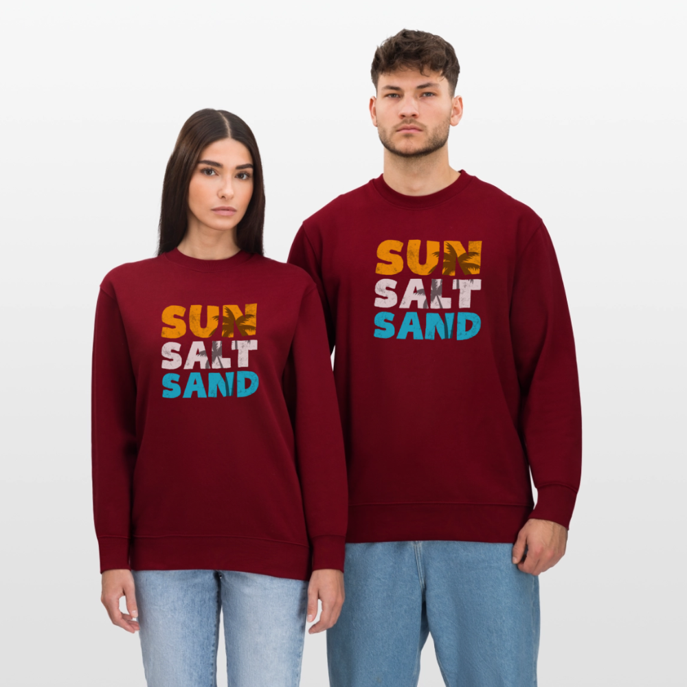 Männer Bio-Sweatshirt -sun salt sand- - Burgunderrot