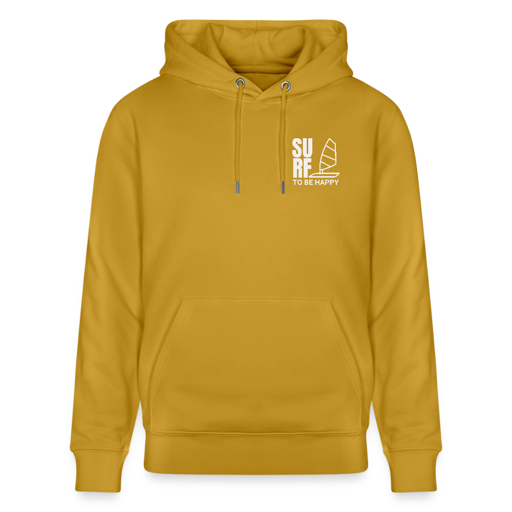 Unisex Bio-Hoodie CRUISER -surf to be happy- - Ocker
