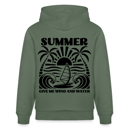 Unisex Bio-Hoodie CRUISER -give me wind and water- - Tanngrün