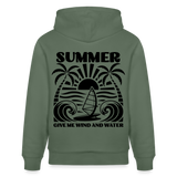 Unisex Bio-Hoodie CRUISER -give me wind and water- - Tanngrün