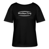 Relaxed Rundhals Frauen Bio-T-Shirt -adventure sport- - Schwarz