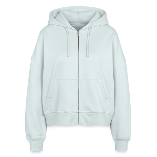 Boxy Frauen Bio Zip Hoodie -ws- - Eisblau