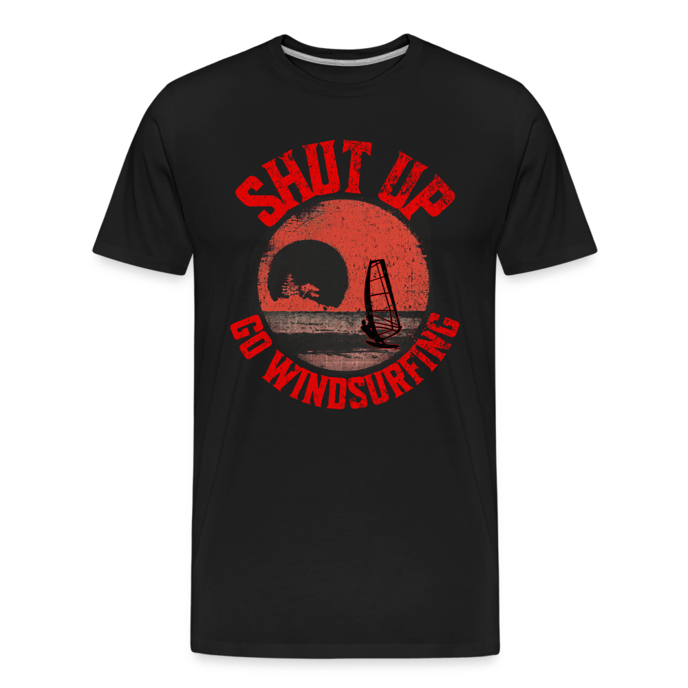 Männer Premium Bio T-Shirt -shut up- - Schwarz