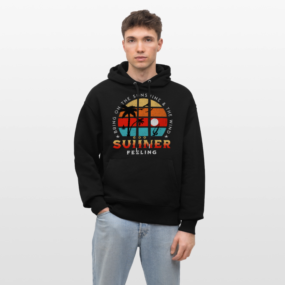 Unisex Relaxed Fit Bio-Hoodie -Bring on the sunshine- - Schwarz