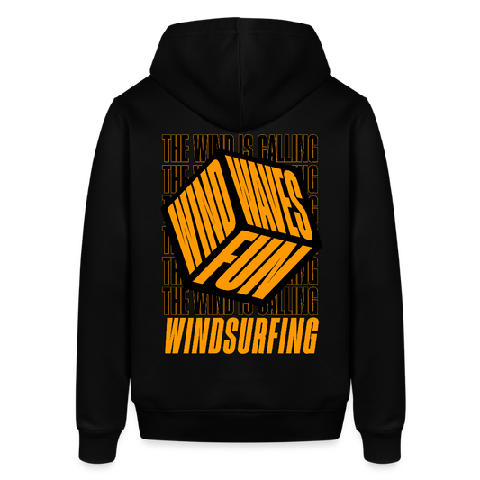 Unisex Bio-Hoodie -wind waves fun- - Schwarz