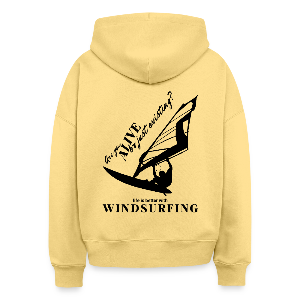 Windsurf Frauen Bio Hoodie -are you alive- - Hellgelb