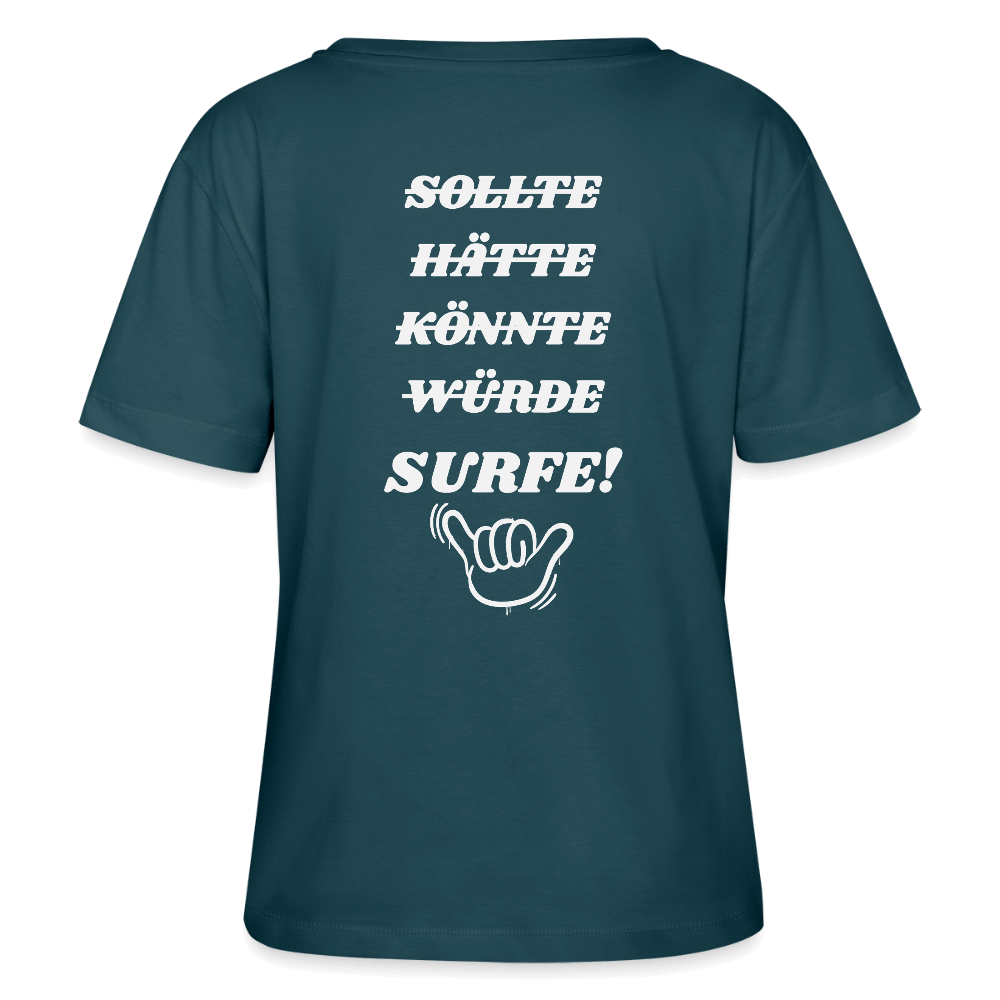 Windsurfer geschenk Bio-T-Shirt SERENA -surfe!- - Dunkles Petrol