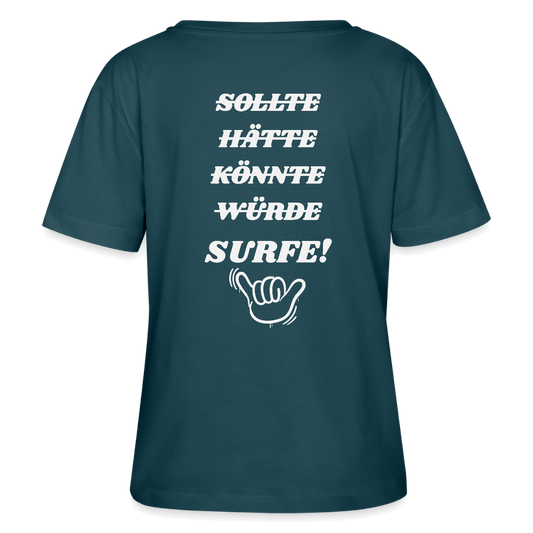 Windsurfer geschenk Bio-T-Shirt SERENA -surfe!- - Dunkles Petrol