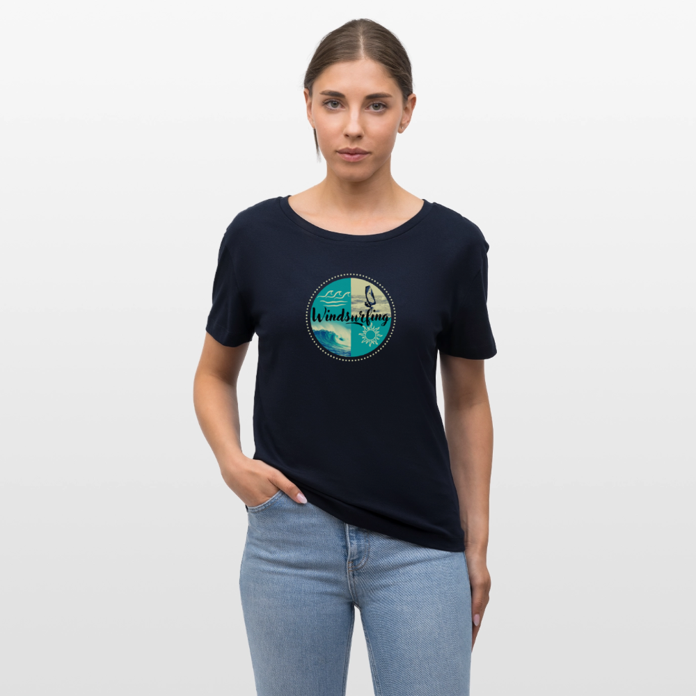 Relaxed Rundhals Frauen Bio-T-Shirt -ocean- - Navy