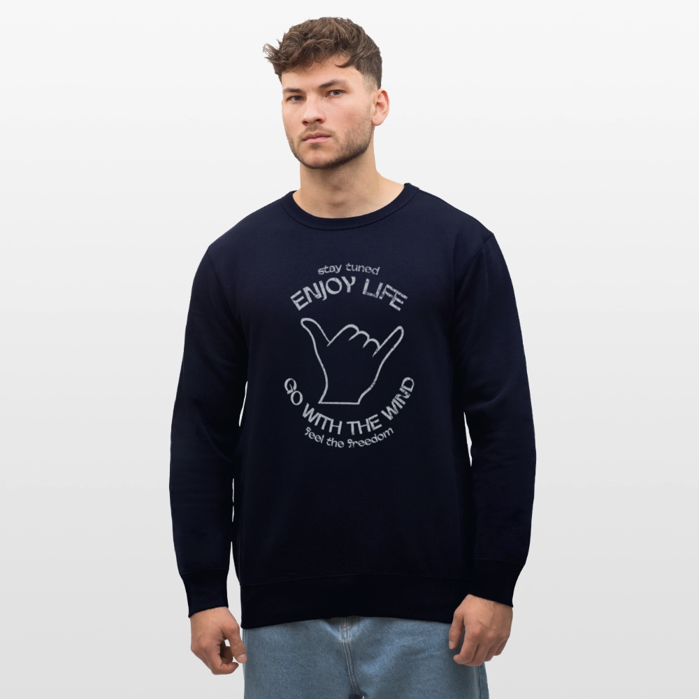 Unisex Bio-Sweatshirt ROLLER -enjoy life- - Navy