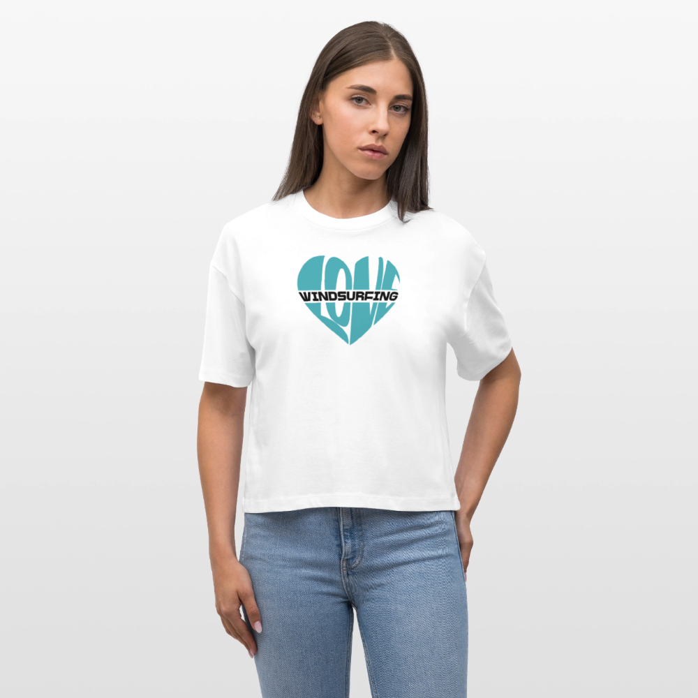 Frauen Boxy Bio-T-Shirt -Herz- - Weiß