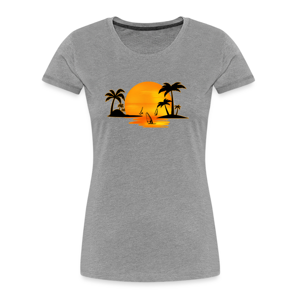 Frauen Premium Bio T-Shirt -sunset- - Grau meliert