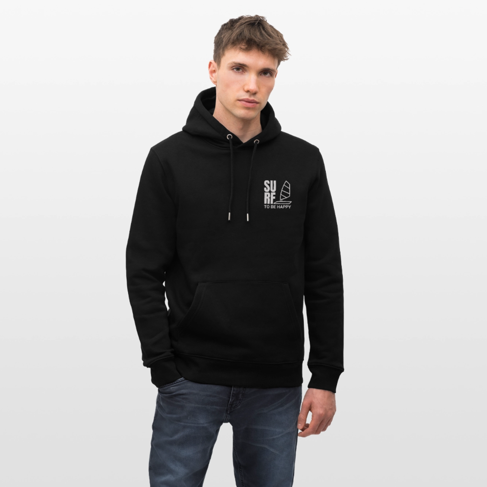 Unisex Bio-Hoodie CRUISER -surf to be happy- - Schwarz