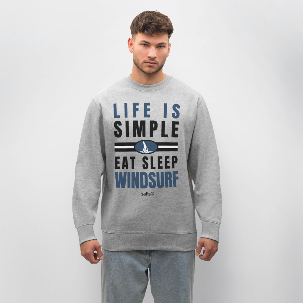 -eat sleep windsurf- Unisex Bio-Sweatshirt CHANGER - Grau meliert