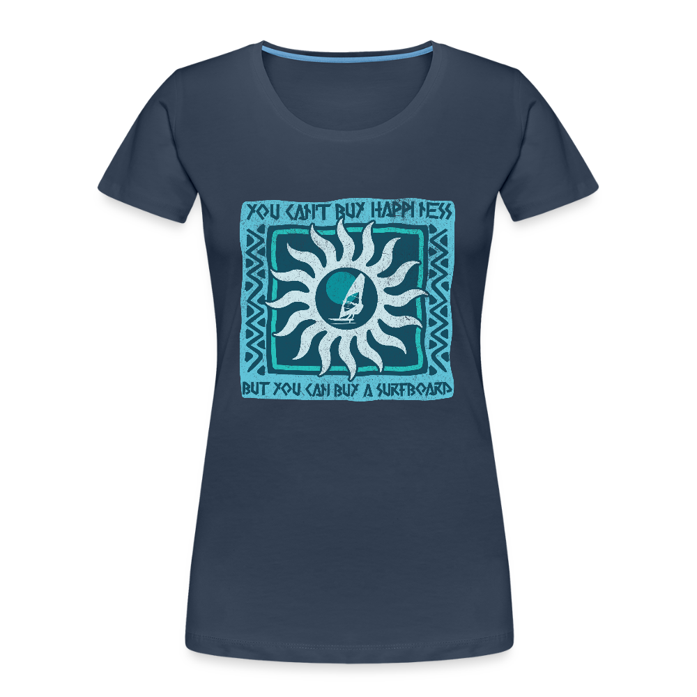 Frauen Premium Bio T-Shirt -buy happiness- - Navy