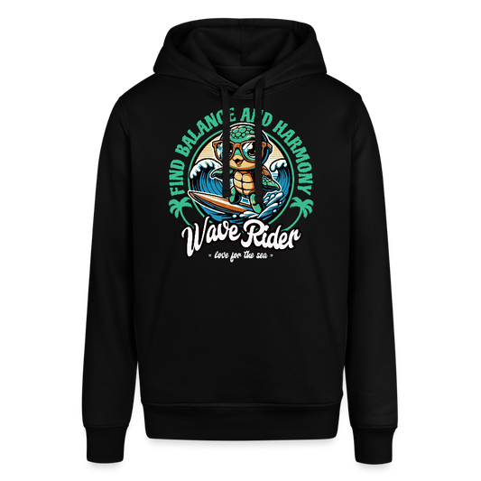 Unisex Bio-Hoodie -wave rider- - Schwarz