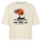 Frauen Boxy Bio-T-Shirt -enjoy life- - Weißgrau
